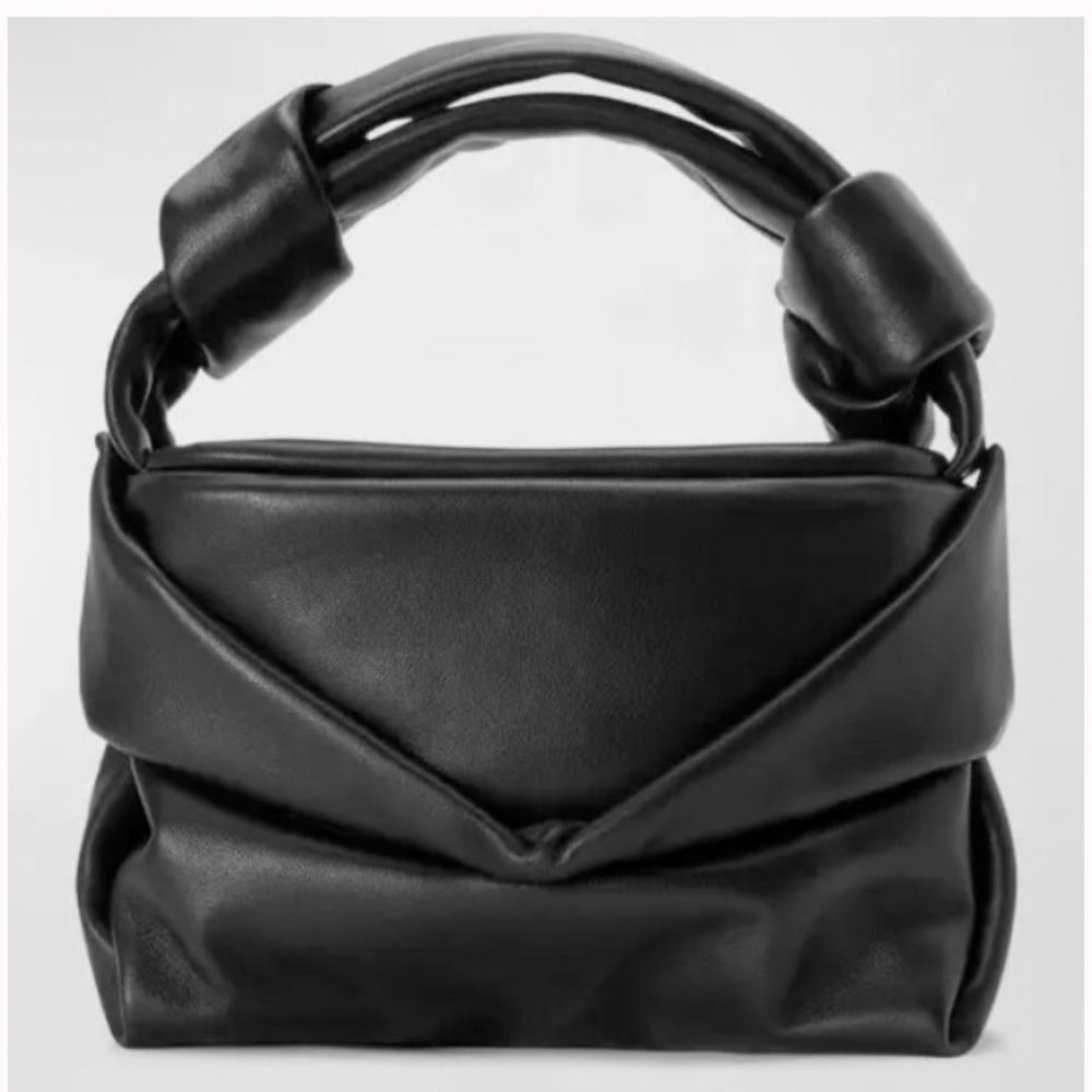 NWT Staud Leather Kiss sculptural bag purse black $350